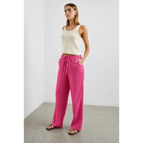 Rails Pants - Rails Pink Wide Leg Linen Pants size Large